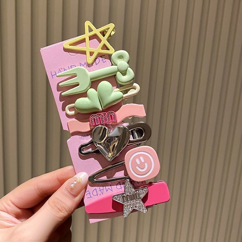 Dopamine y2k Star Sweet Cool Spice Girl Water Diamond Hair Clip Hair Clip Bangs Metal Side Hair Accessory Clip Headwear detail image 6