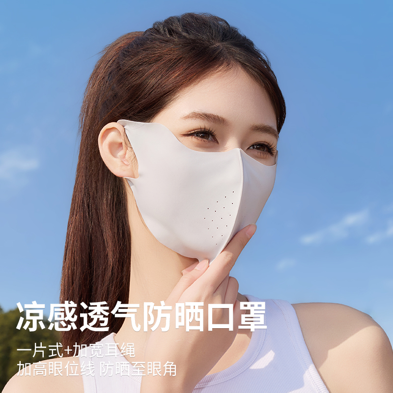 冰丝口罩/防晒口罩/防晒面罩ufp/口罩/医疗口罩白底实物图