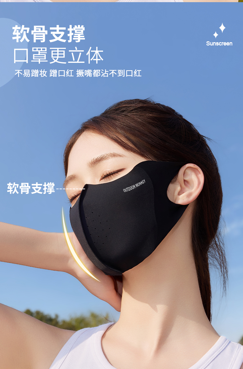 夏季防晒口罩女高颜值遮阳防紫外线防风玻尿酸立体防晒面罩批发详情8