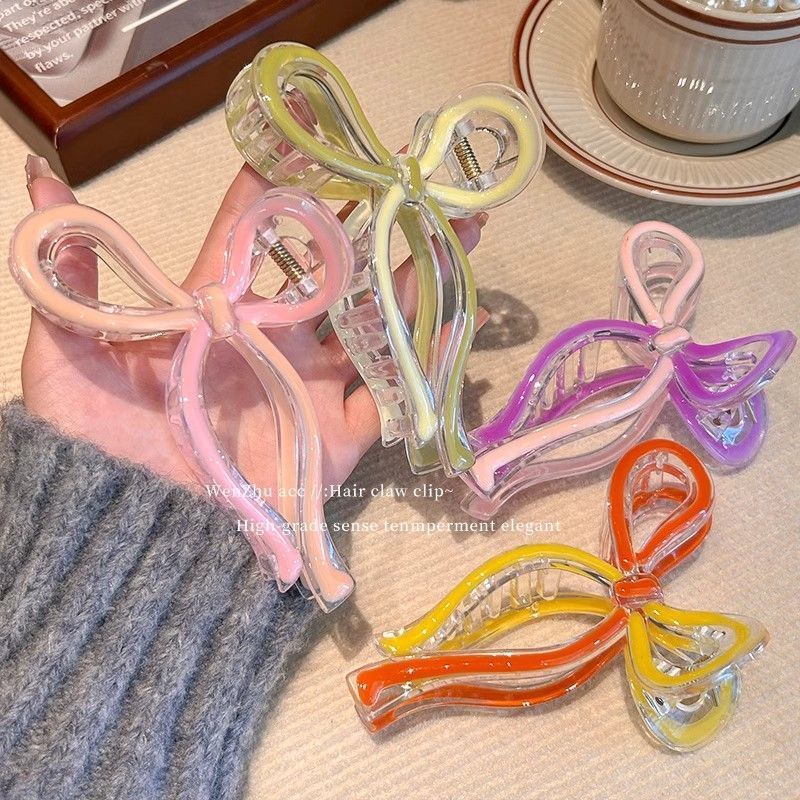 Bow clip, large high-end headwear, hair clip, trendy and elegant hair clip, female back head updo, shark clip