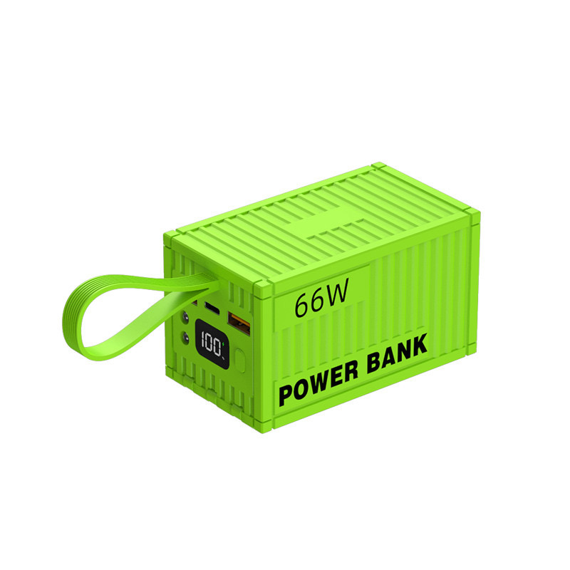 Creative large-capacity container with cable, 66W super fast power bank, 10000 mah mobile power bank, printed LOGO Application Scenario