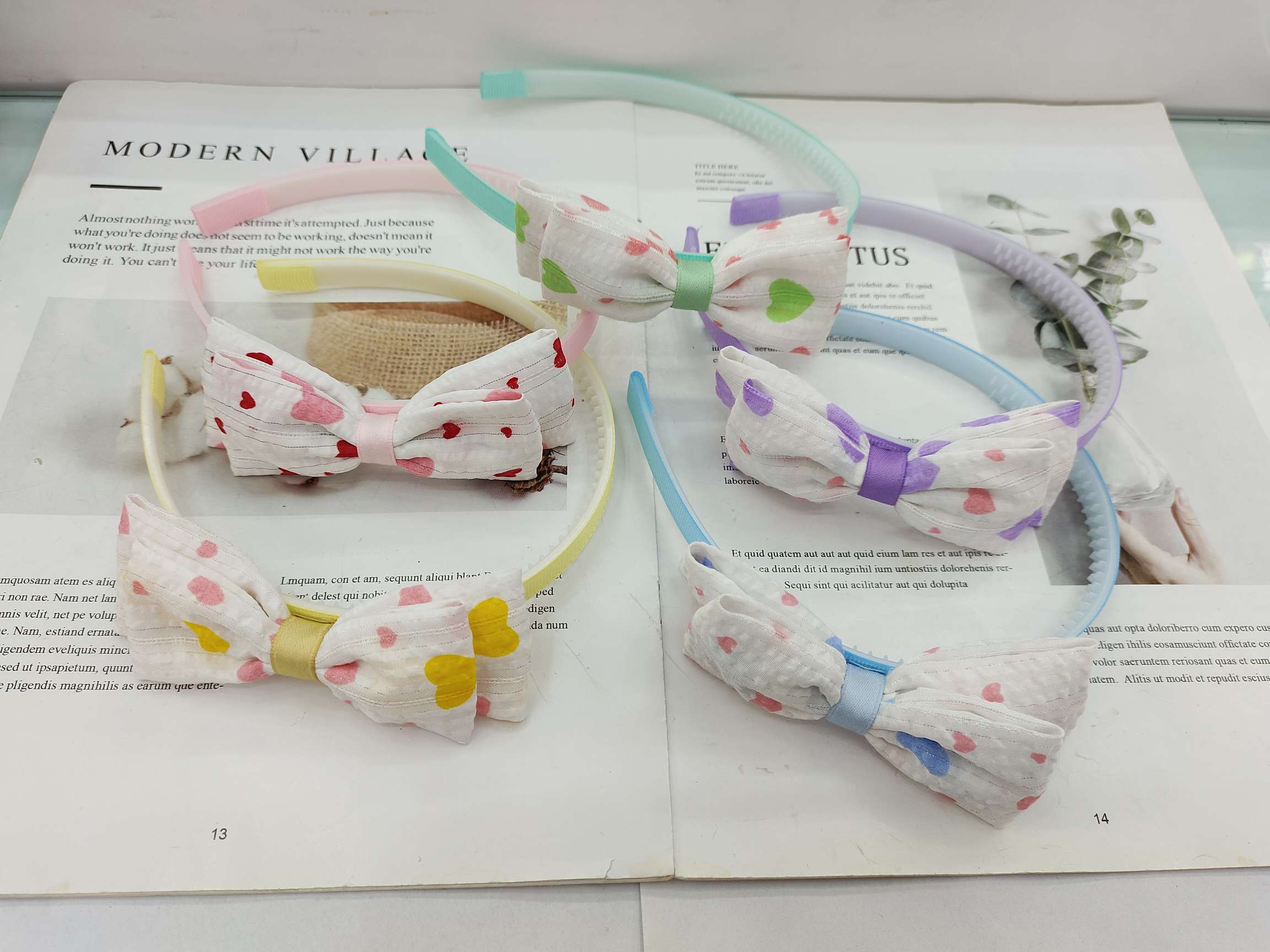 爱心棉布儿童头饰发夹儿童夏季潮流