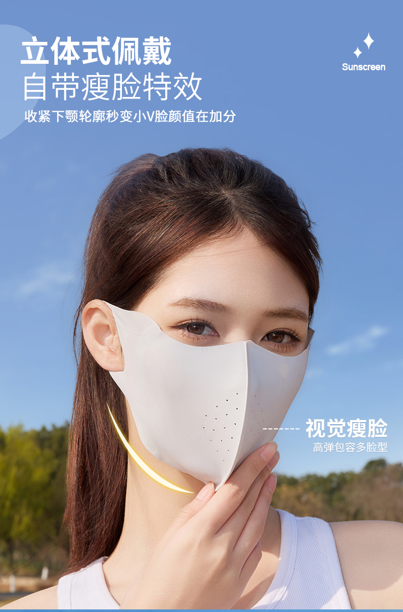 夏季防晒口罩女高颜值遮阳防紫外线防风玻尿酸立体防晒面罩批发详情5