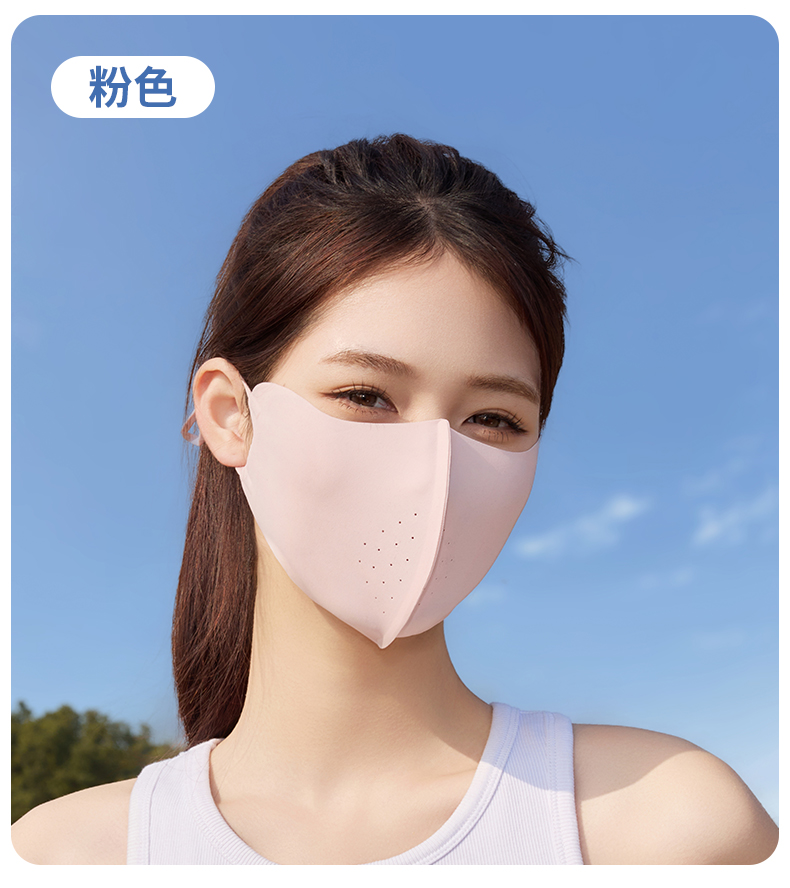 夏季防晒口罩男女高颜值遮阳防紫外线玻尿酸立体冰丝防晒面罩批发详情12