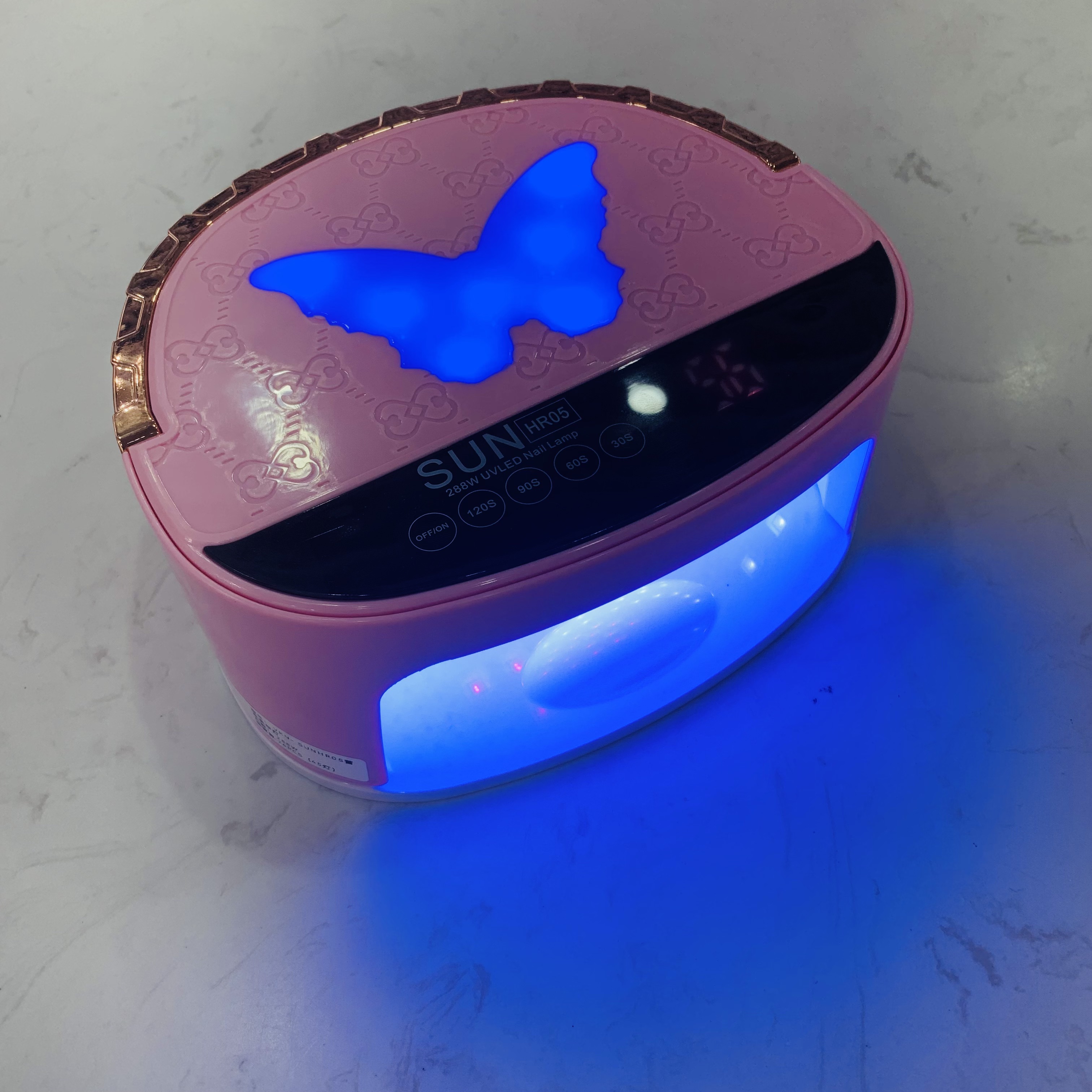 The new butterfly battery-powered nail lamp, 288W high-power nail baking light and therapy lamp, with intelligent sensing and 4 timer Settings details Picture