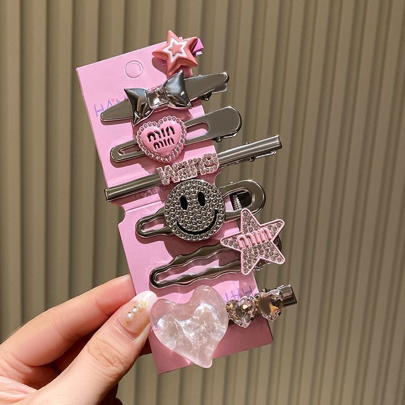 Dopamine y2k Star Sweet Cool Spice Girl Water Diamond Hair Clip Hair Clip Bangs Metal Side Hair Accessory Clip Headwear detail image 5