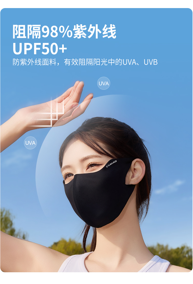 夏季新款冰丝防晒口罩男女遮阳防紫外线3D护眼角无痕立体防晒面罩详情4