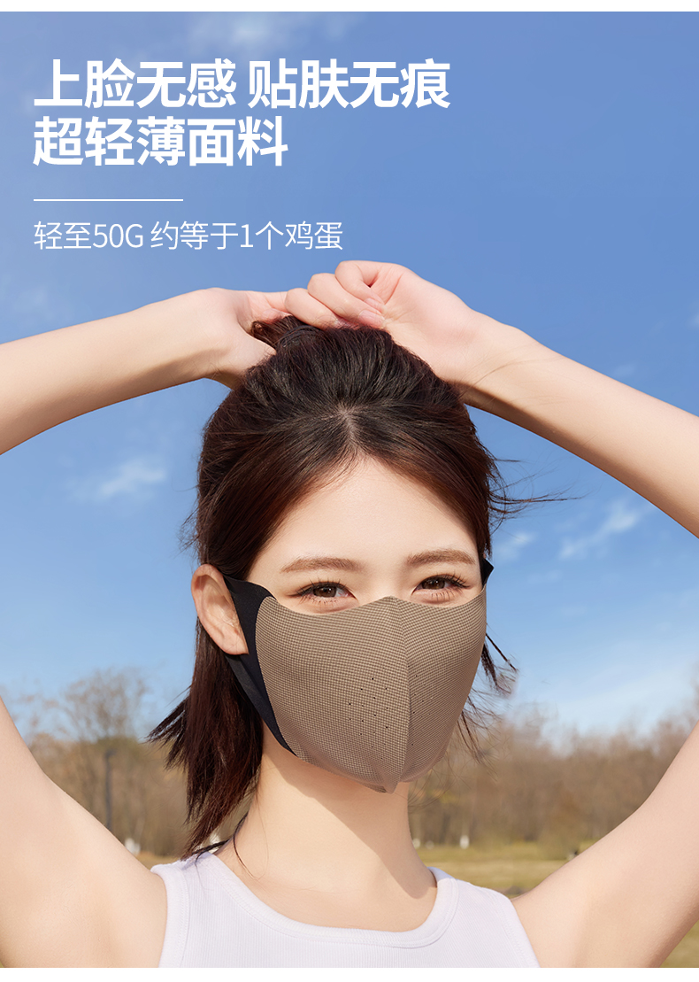 夏季防晒口罩新款男女通用高颜值遮阳防紫外线3D立体防晒面罩批发详情7