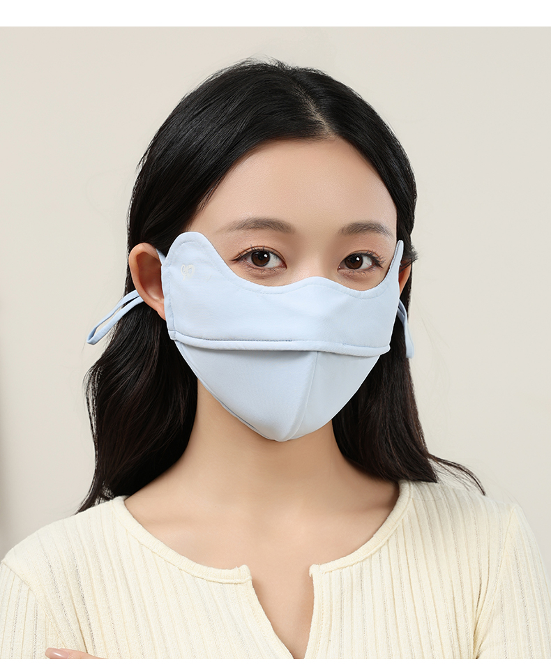 夏季防晒口罩女款高颜值锦纶5D护眼角UPF100防紫外线透气冰丝面罩详情18