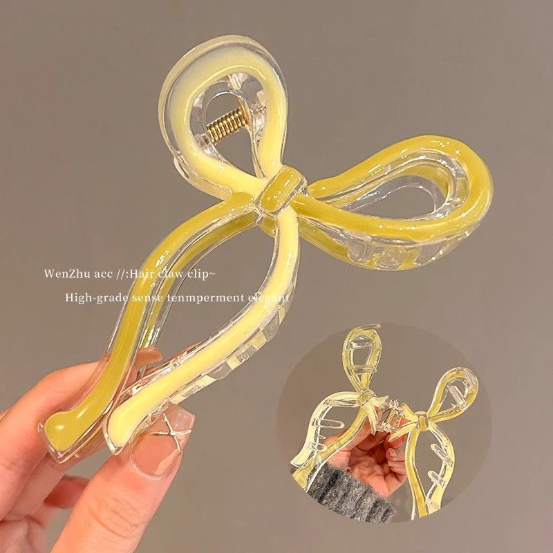 Bow clip, large high-end headwear, hair clip, trendy and elegant hair clip, female back head updo, shark clip detail image 2