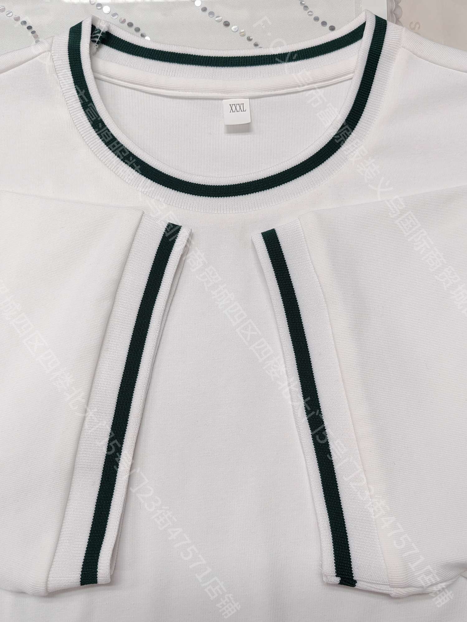 Cross-border color-blocked threaded collar round neck T-shirt custom new short-sleeved T-shirt for both men and women, fashionable and casual T-shirt for both men and women, simple and comfortable short-sleeved trendy T-shirt detail image 10