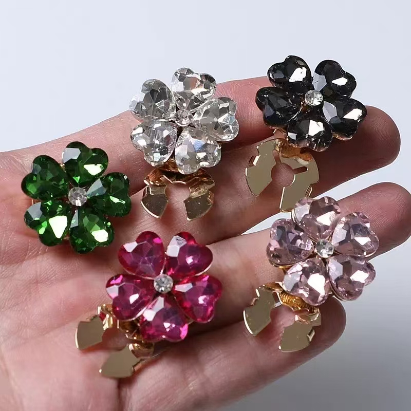 跨境热销韩版水钻爱心型衬衣领口装饰扣套可拆卸衬衫袖扣水钻盖套