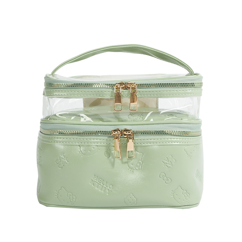 批发小清新卡通洗漱包新款时尚双层防泼化妆品收纳包糖果色化妆包 详情图9