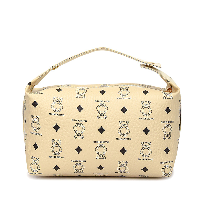 跨境可爱小熊化妆包女新款韩版流行收纳包2025新款洋气印花洗漱包 手提旅行包详情图7