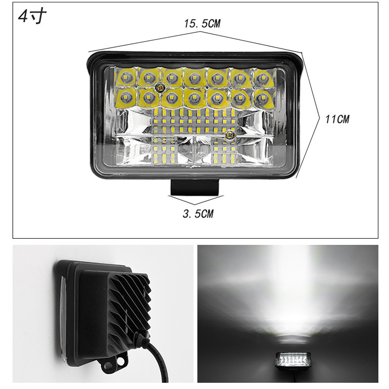 General-purpose LED square lights for automobiles, truck headlights, work lights, 3-inch, 4-inch, 5-inch, 7-inch, 9-inch large field of view square lights Item Picture