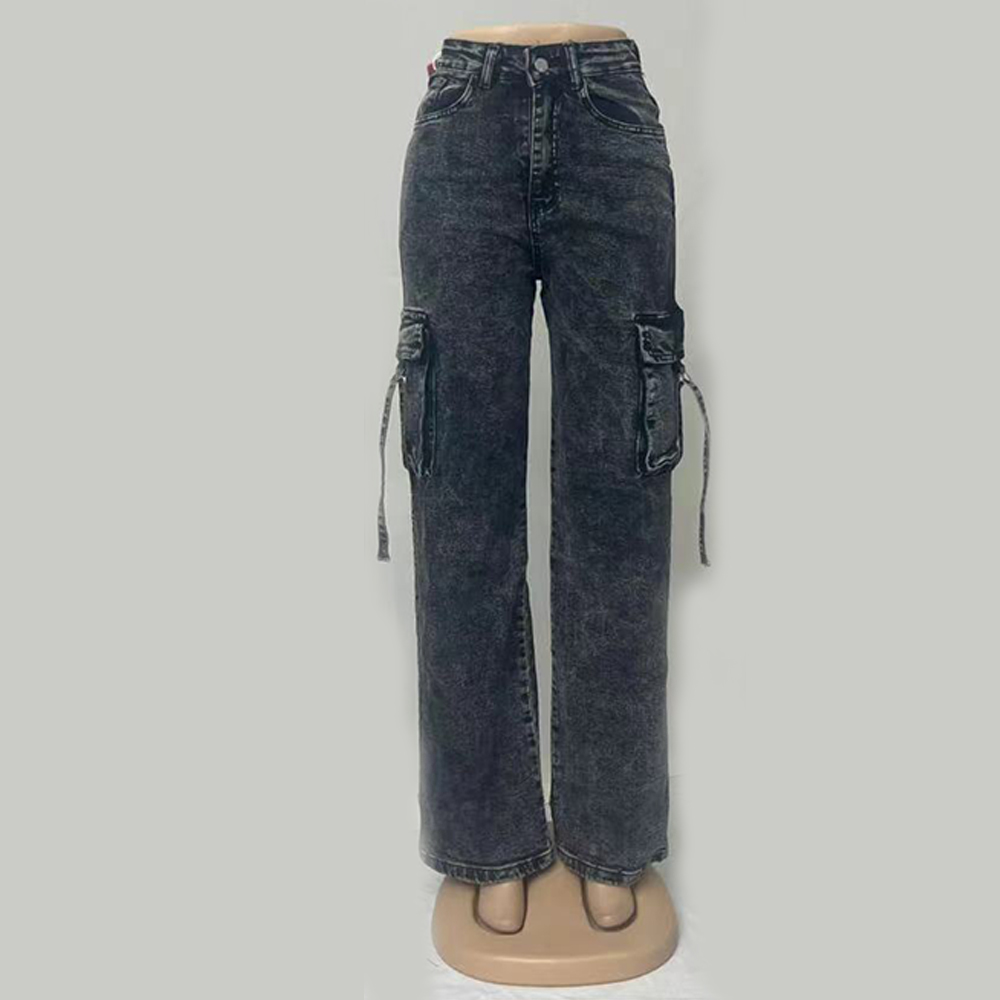 Nuevos jeans de mujer pierna ancha cintura alta estilo versátil pantalones de mujer de moda Item Picture