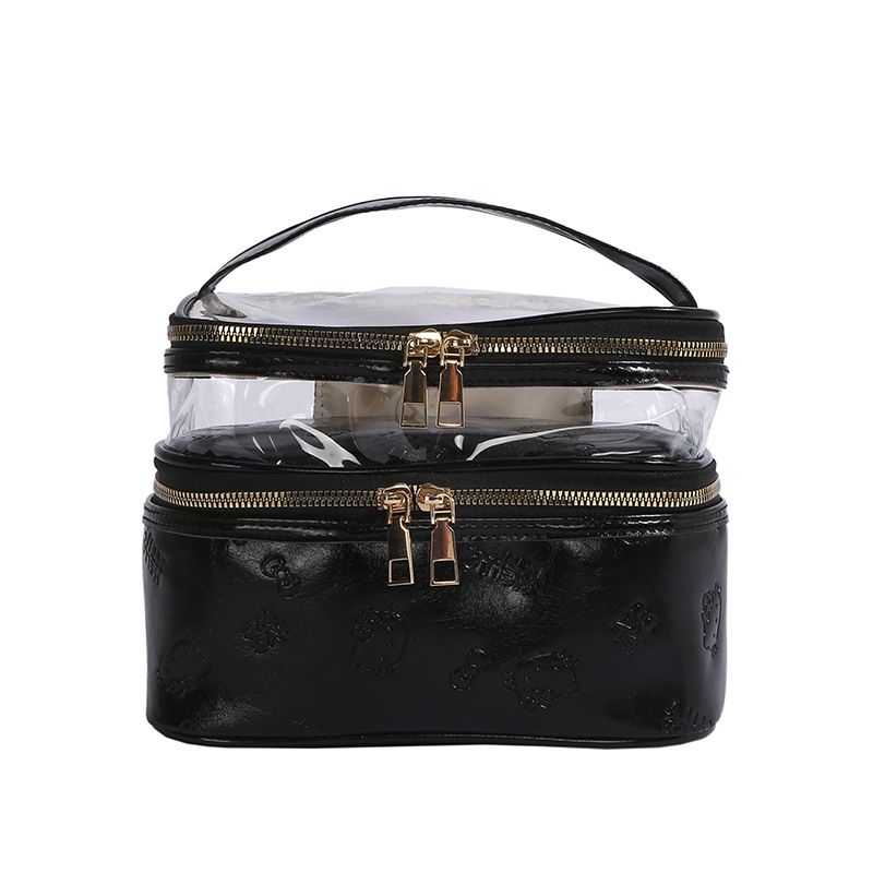 批发小清新卡通洗漱包新款时尚双层防泼化妆品收纳包糖果色化妆包 详情图10