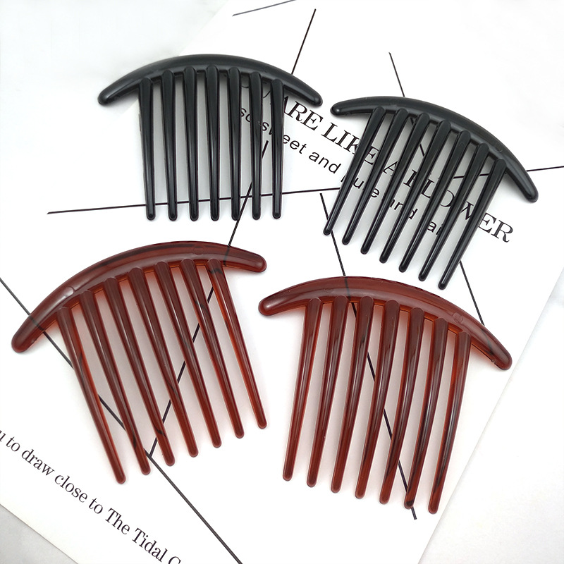跨境盒装发抓夹刘海优质折不断7齿塑料发梳10.58.5cm手工diy配件新娘梳子盘发插梳 星欣饰品 