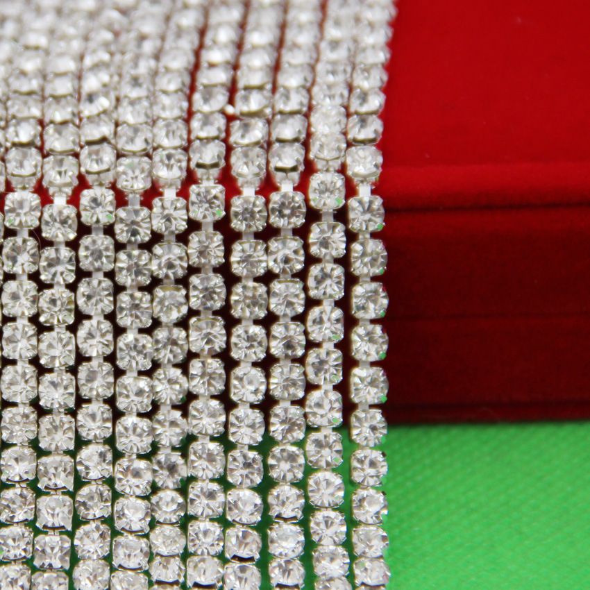 2MM-4mm爪链水钻/金银底加密DIY/爪钻链条/爪链手机贴钻链批发