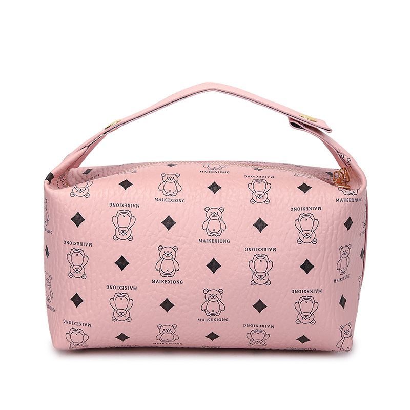 跨境可爱小熊化妆包女新款韩版流行收纳包2025新款洋气印花洗漱包 手提旅行包详情图9
