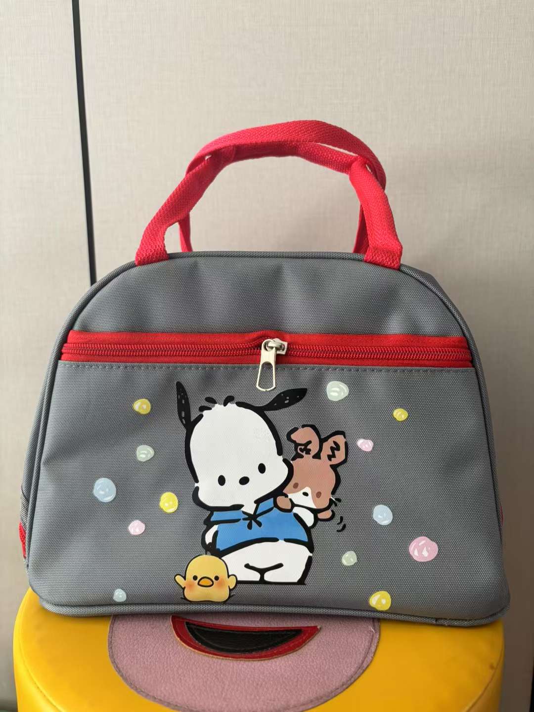 新款手提便当包卡通保温袋铝箔午餐包加厚保温饭盒袋学生便当袋 白底实物图