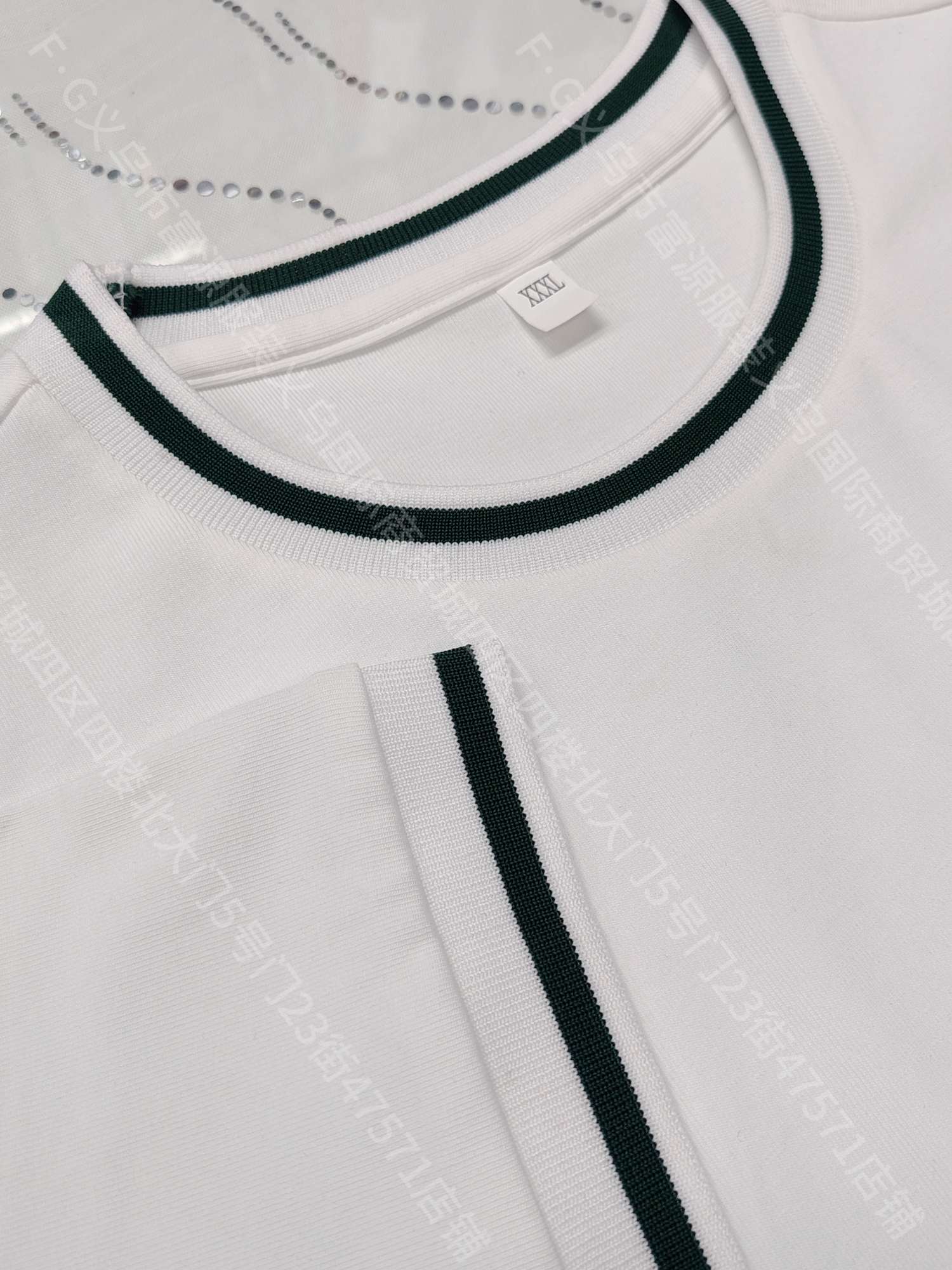 Cross-border color-blocked threaded collar round neck T-shirt custom new short-sleeved T-shirt for both men and women, fashionable and casual T-shirt for both men and women, simple and comfortable short-sleeved trendy T-shirt detail image 6