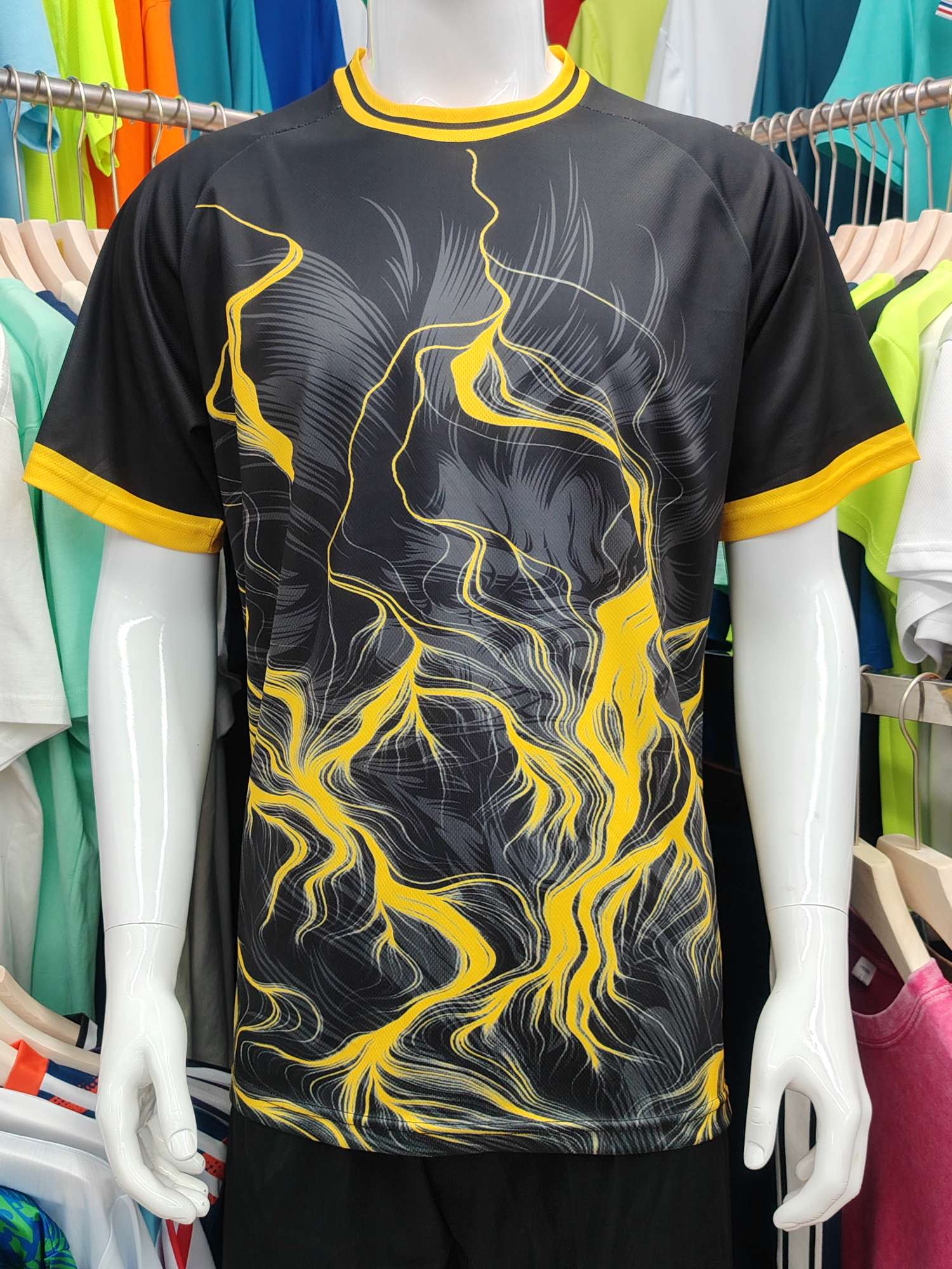 Cross-border sportswear, high-grade mesh breathable fabric, full-body printed sportswear, breathable and sweat-absorbing professional sports outdoor training sportswear, high-elasticity breathable and comfortable sportswear customization FG1612-10 detail image 5