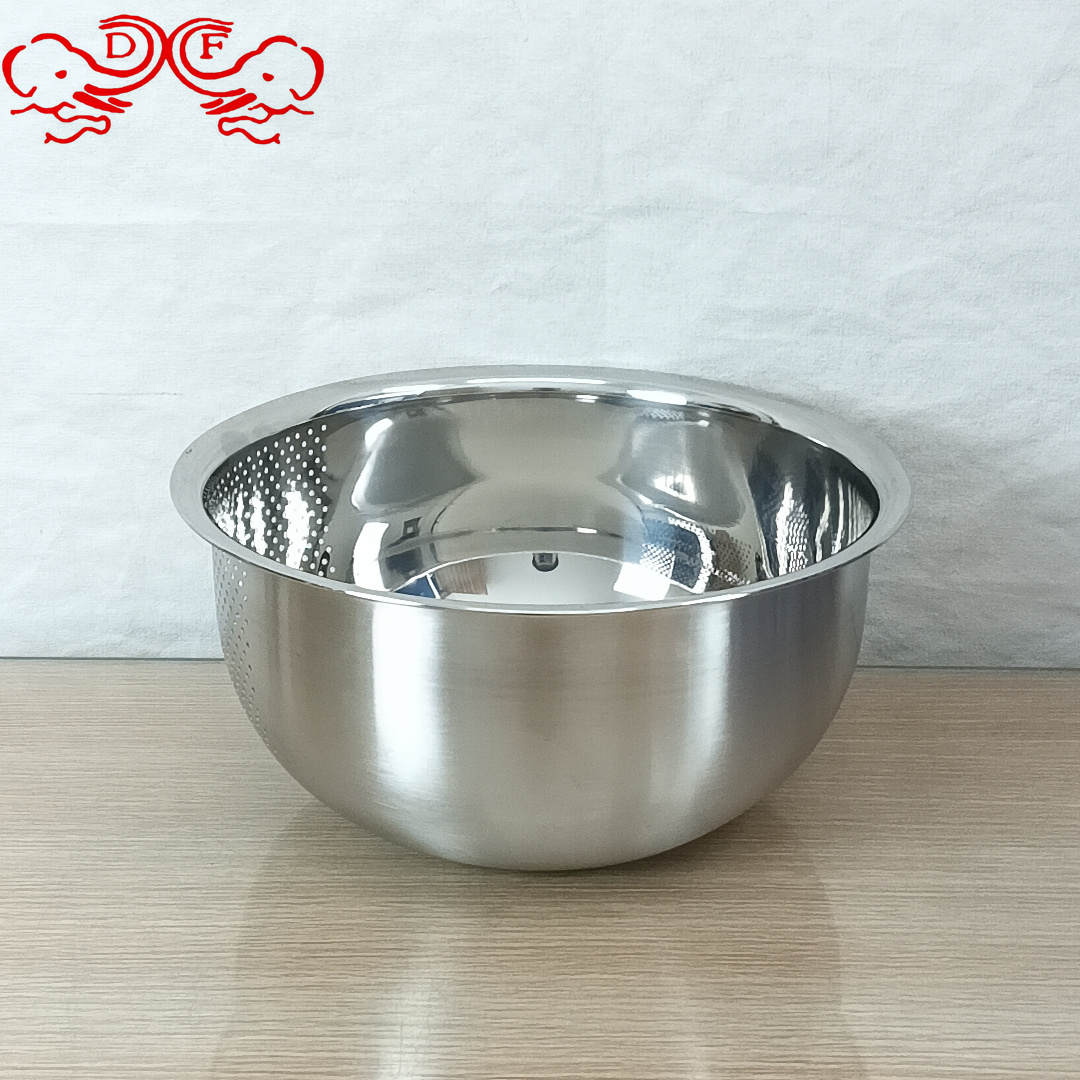 DF99005 Rice washing sieve, stainless steel draining basket, household kitchen fruit and vegetable basket, rice-washing wonder, stainless steel sink for washing vegetables, DF TRADINGHOUSE Specification image
