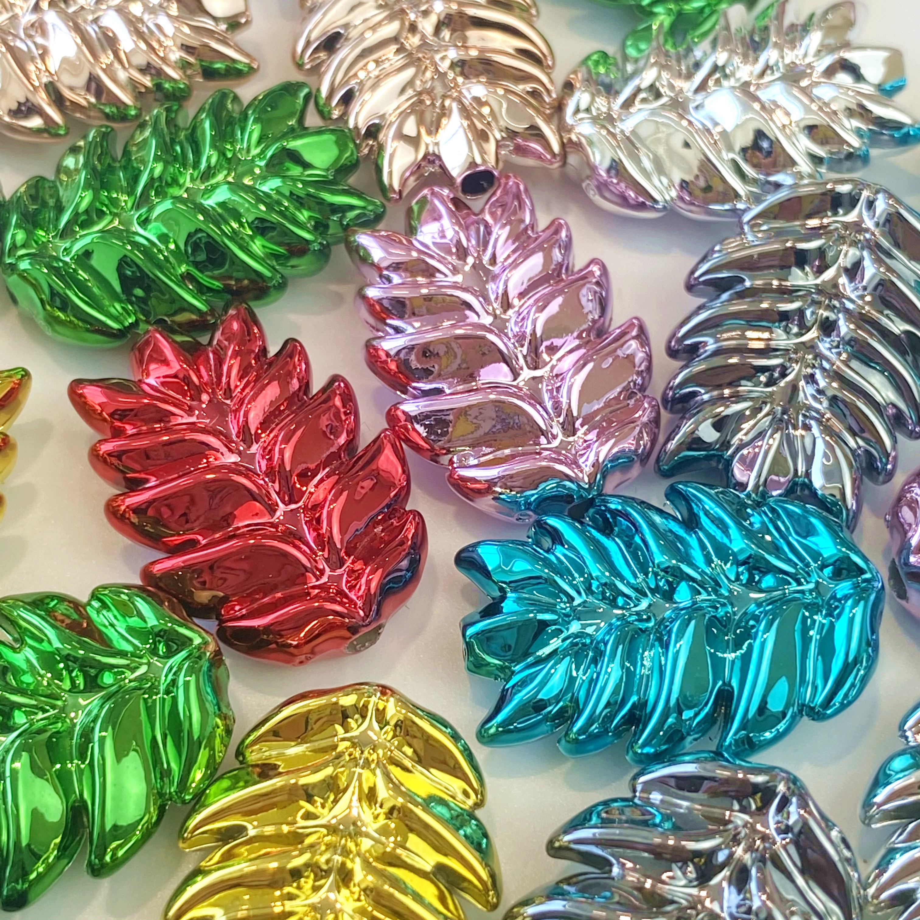 Acrylic uv electroplated metal metal wheat ears diy mobile phone chain/mobile phone pendant accessory material Item Picture