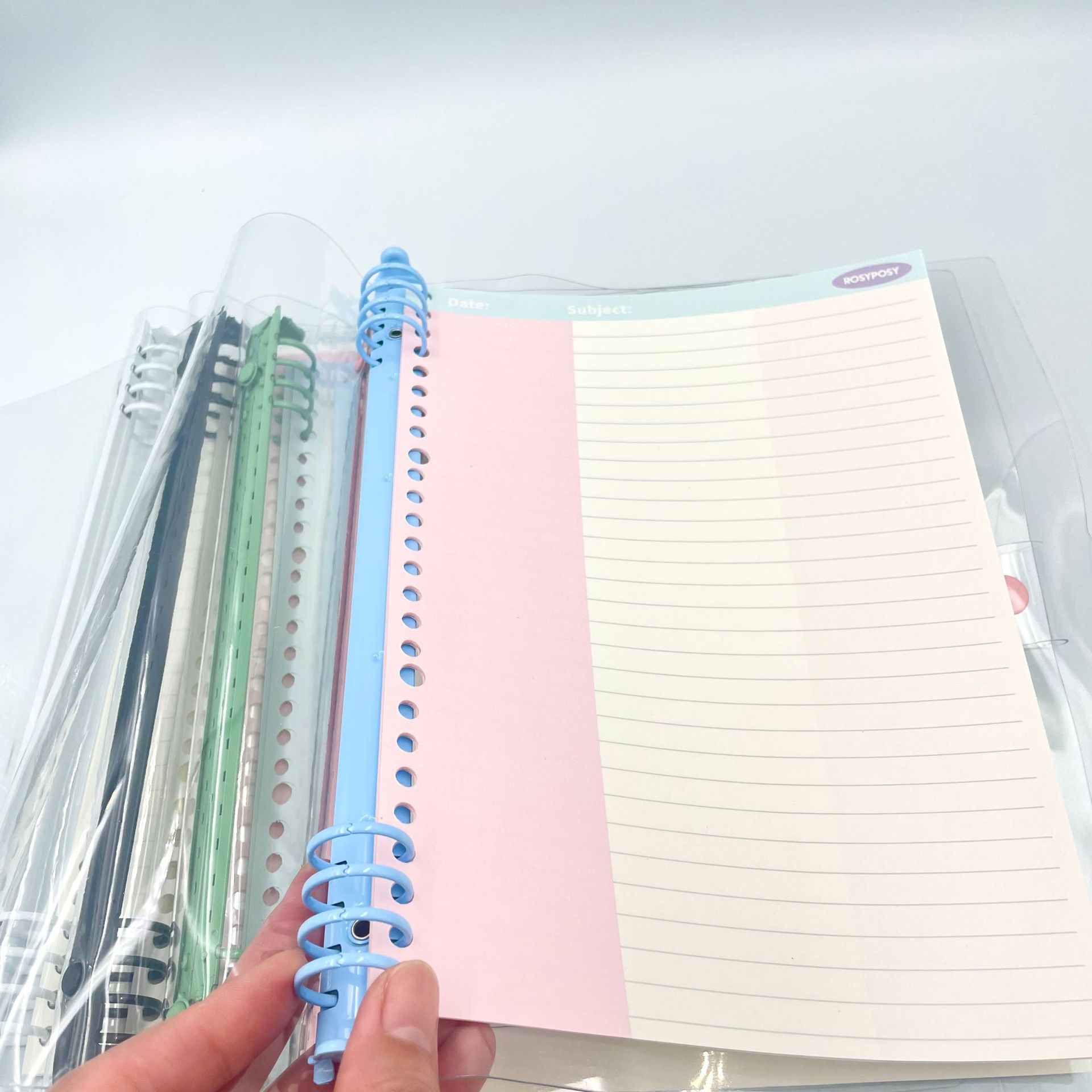 PVC transparent B5 binder planner, 8-hole binder, color binder, DIY office and study planner Specification image