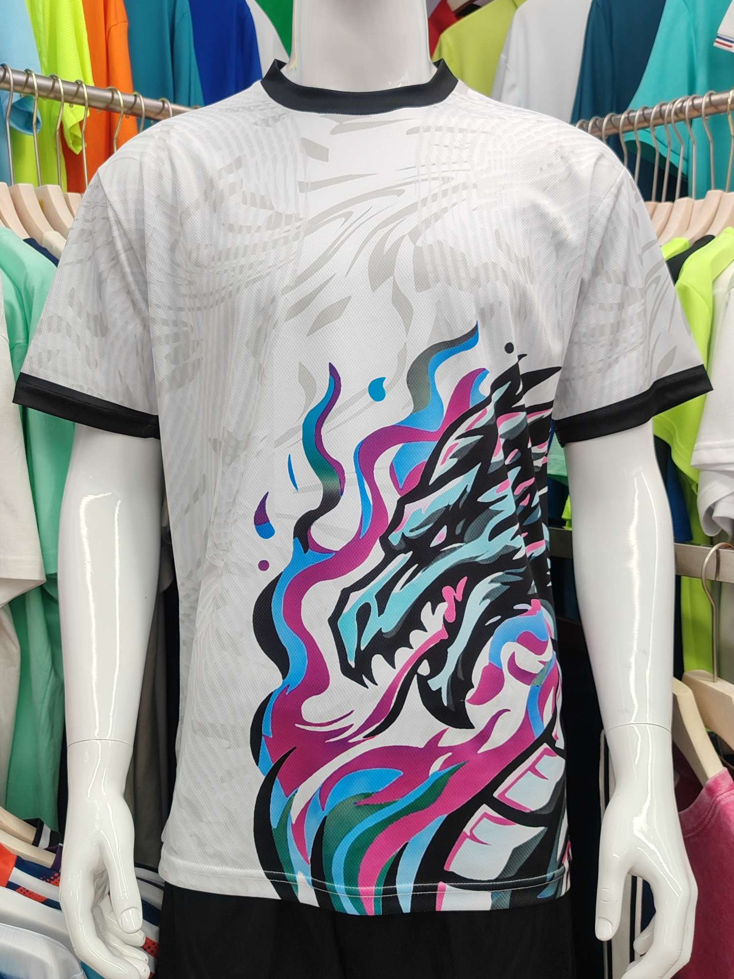 Cross-border sportswear, high-grade mesh breathable fabric, full-body printed sportswear, breathable and sweat-absorbing professional sports outdoor training sportswear, high-elasticity breathable and comfortable sportswear customization FG1612-9 detail image 8