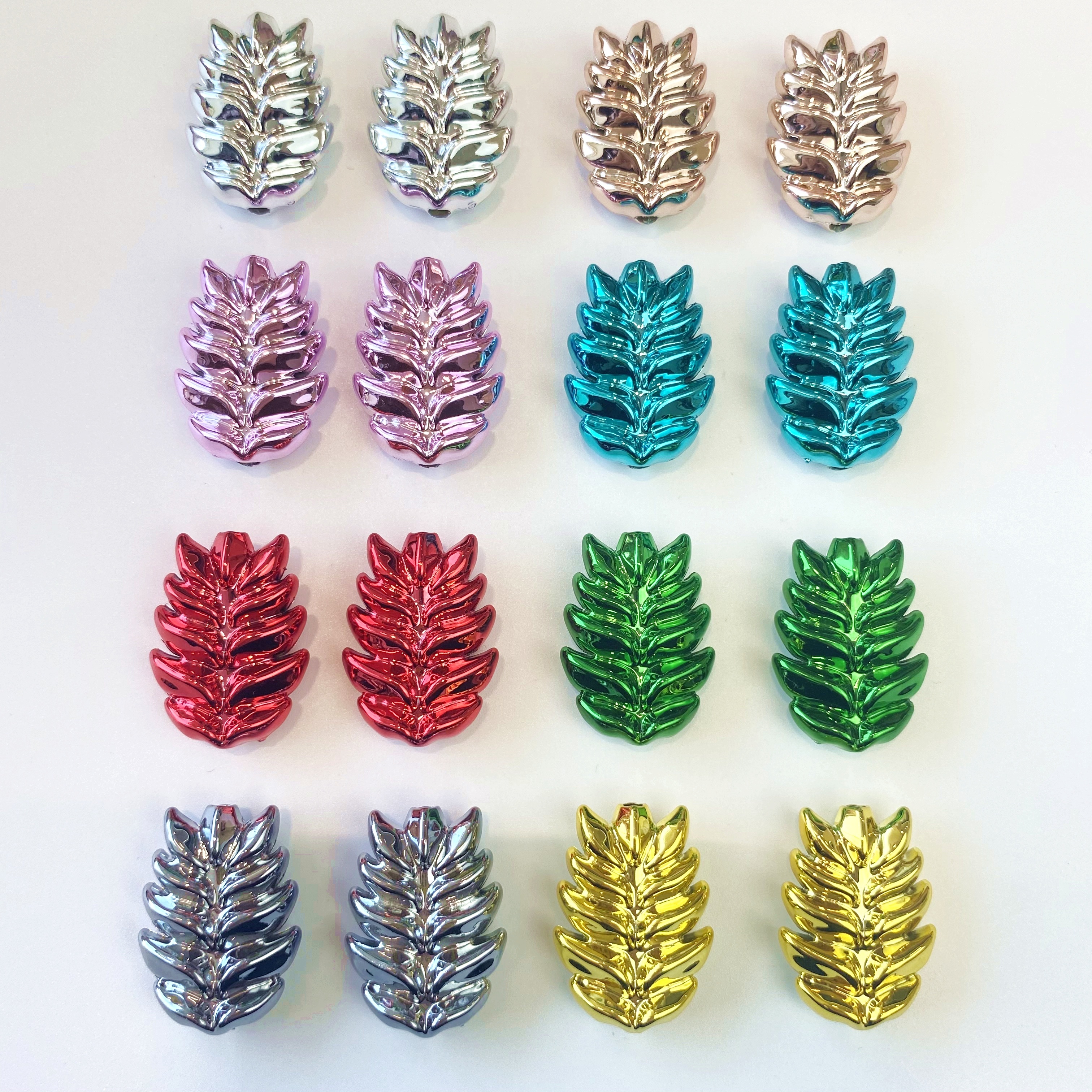 Acrylic uv electroplated metal metal wheat ears diy mobile phone chain/mobile phone pendant accessory material