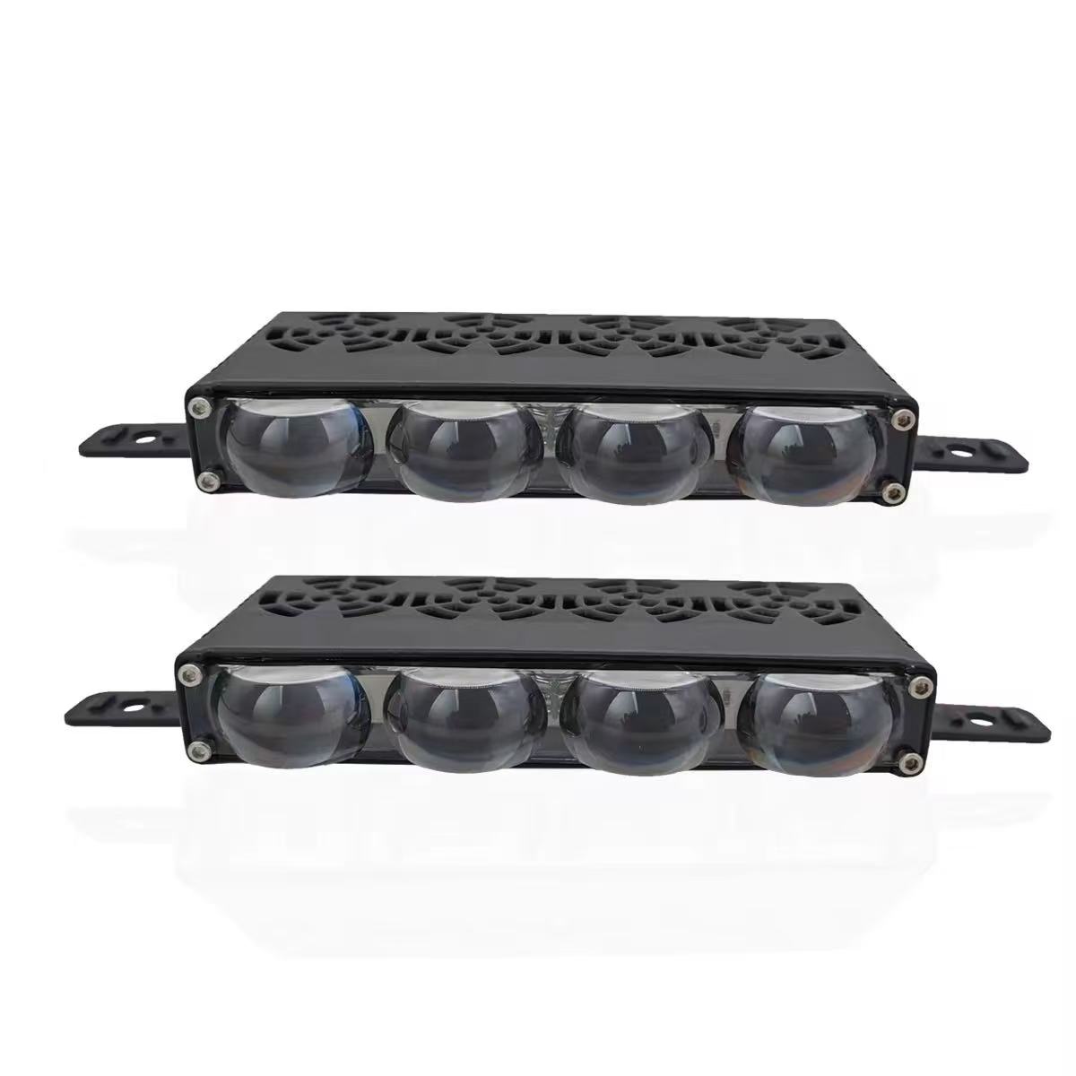 Automotive LED high-brightness lens spotlights, grille lights, off-road vehicle headlights, two-color motorcycle lights Item Picture