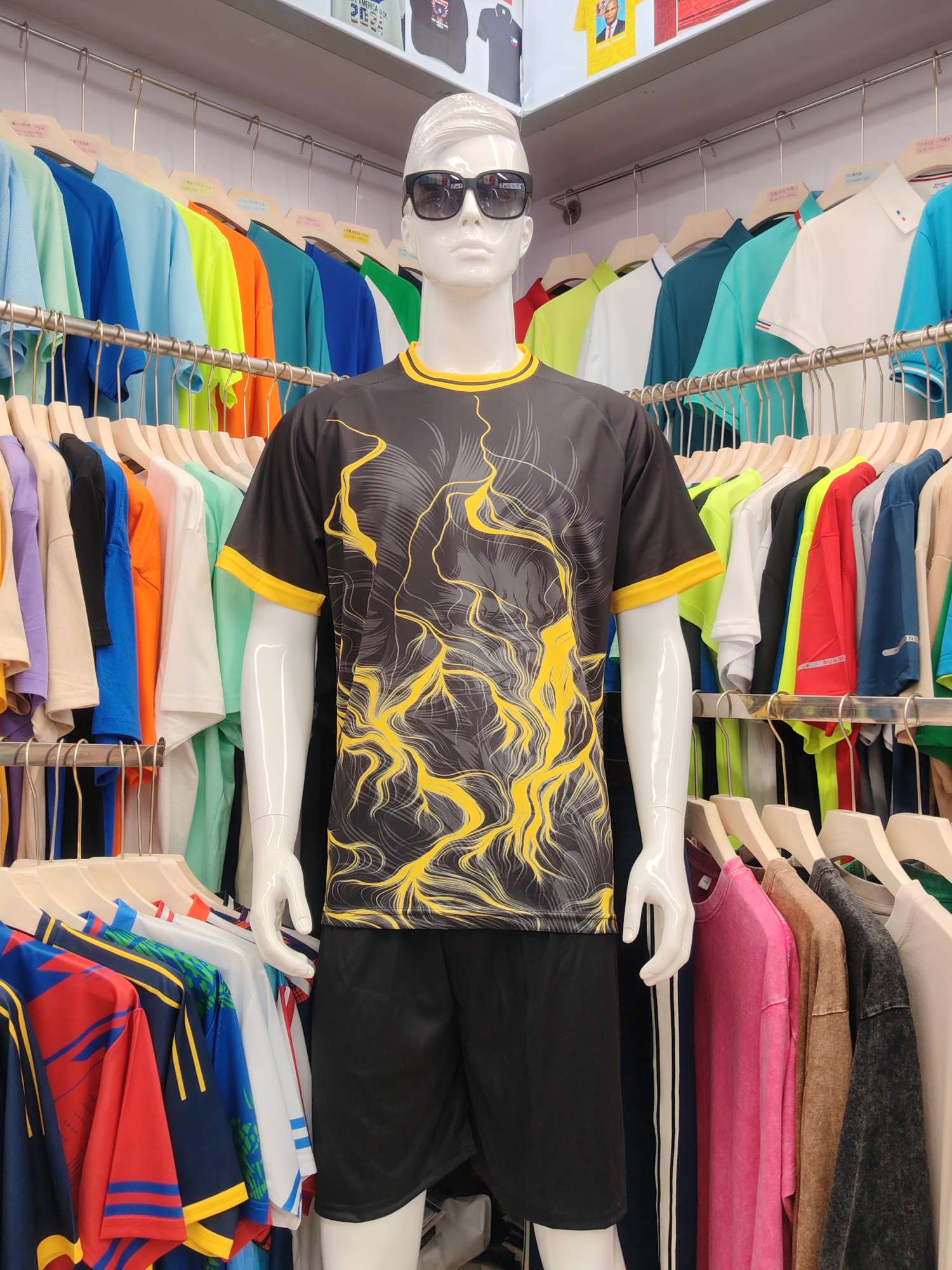 Cross-border sportswear, high-grade mesh breathable fabric, full-body printed sportswear, breathable and sweat-absorbing professional sports outdoor training sportswear, high-elasticity breathable and comfortable sportswear customization FG1612-10 detail image 1