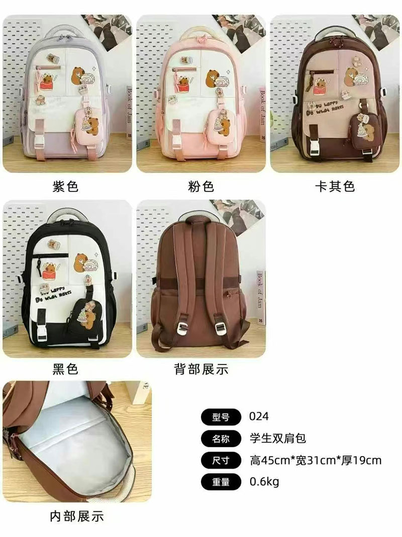 Junior high school students' casual backpacks for boys and girls are lightweight. Casual backpacks for college students, senior high school students, junior high school students and primary school students are waterproof. Student schoolbags Han Specification drawing