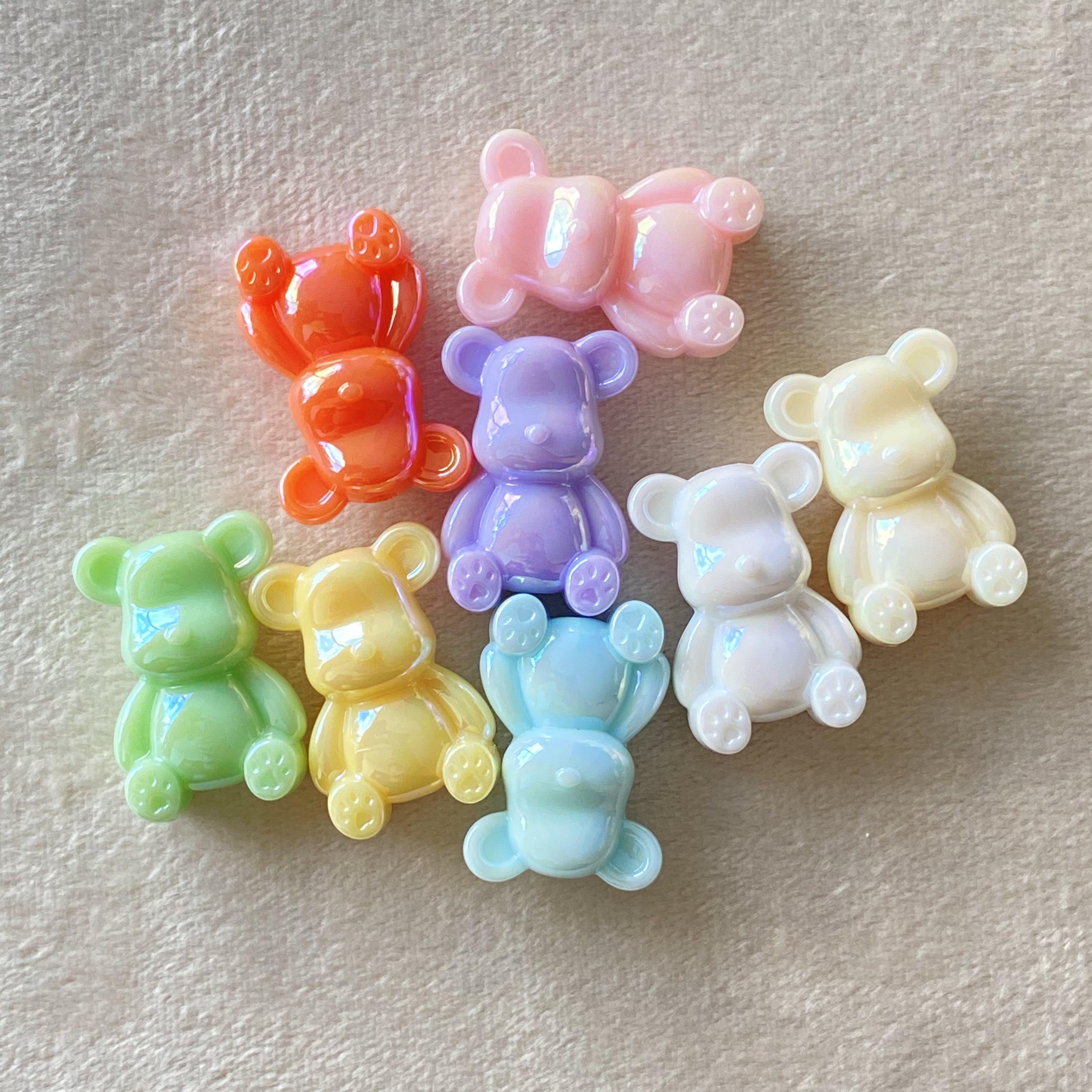 亚克力实色uv奶系暴力熊diy手机链挂/饰品配件材料混色/串珠简约网红同款串珠、