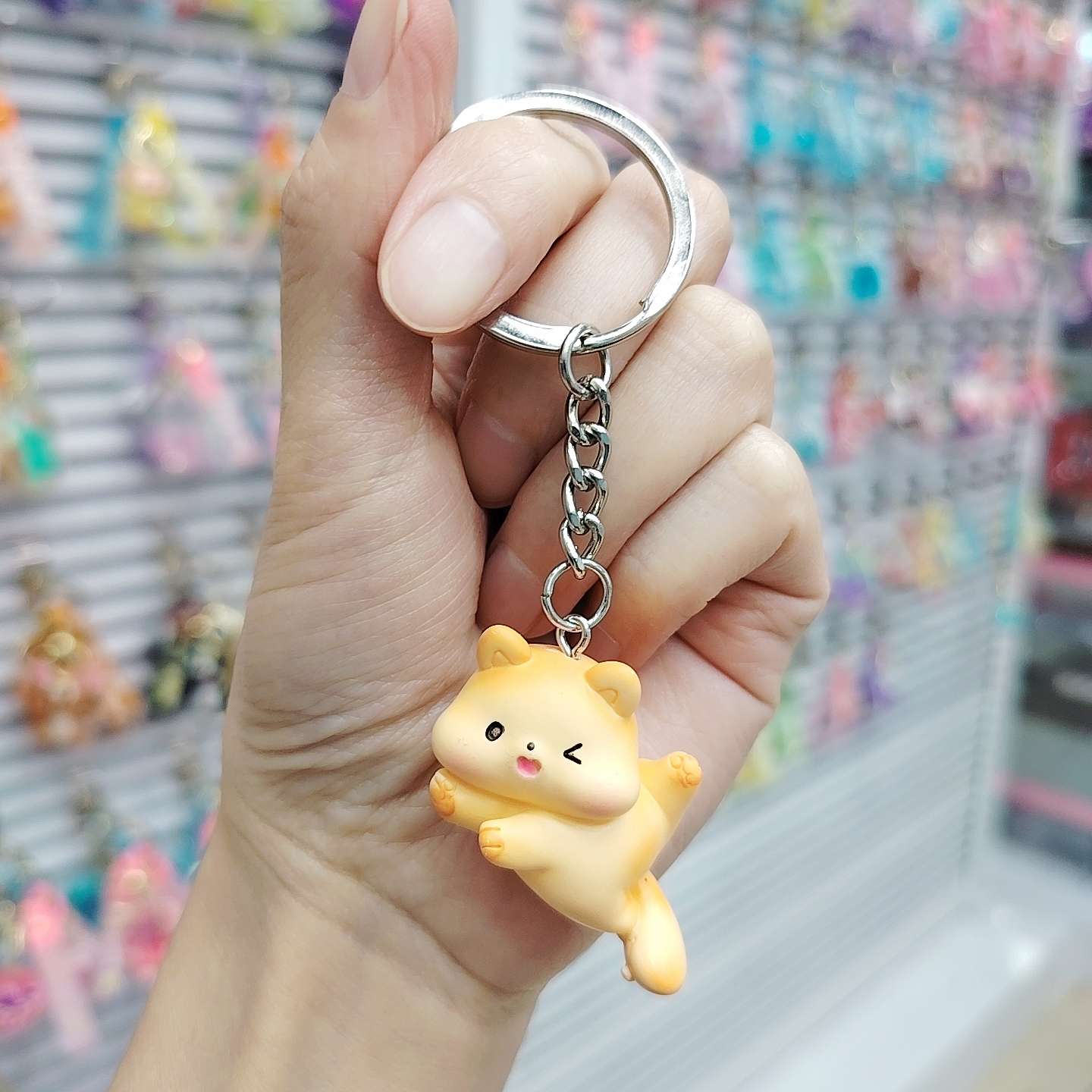 可爱猫咪钥匙扣男女潮流汽车熊猫钥匙链精致情侣书包挂件详情图3