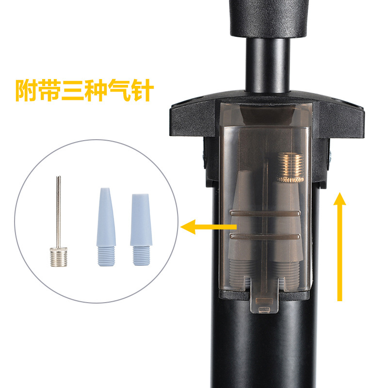 GP6532Q bicycle air pump with watch, floor-standing air pump, basketball toy air pump, car air pump, portable household bicycle air pump Specification image