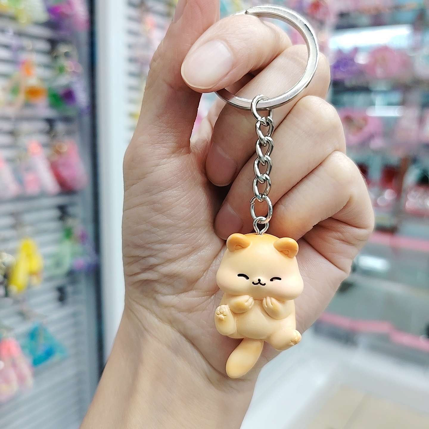 可爱猫咪钥匙扣男女潮流汽车熊猫钥匙链精致情侣书包挂件图