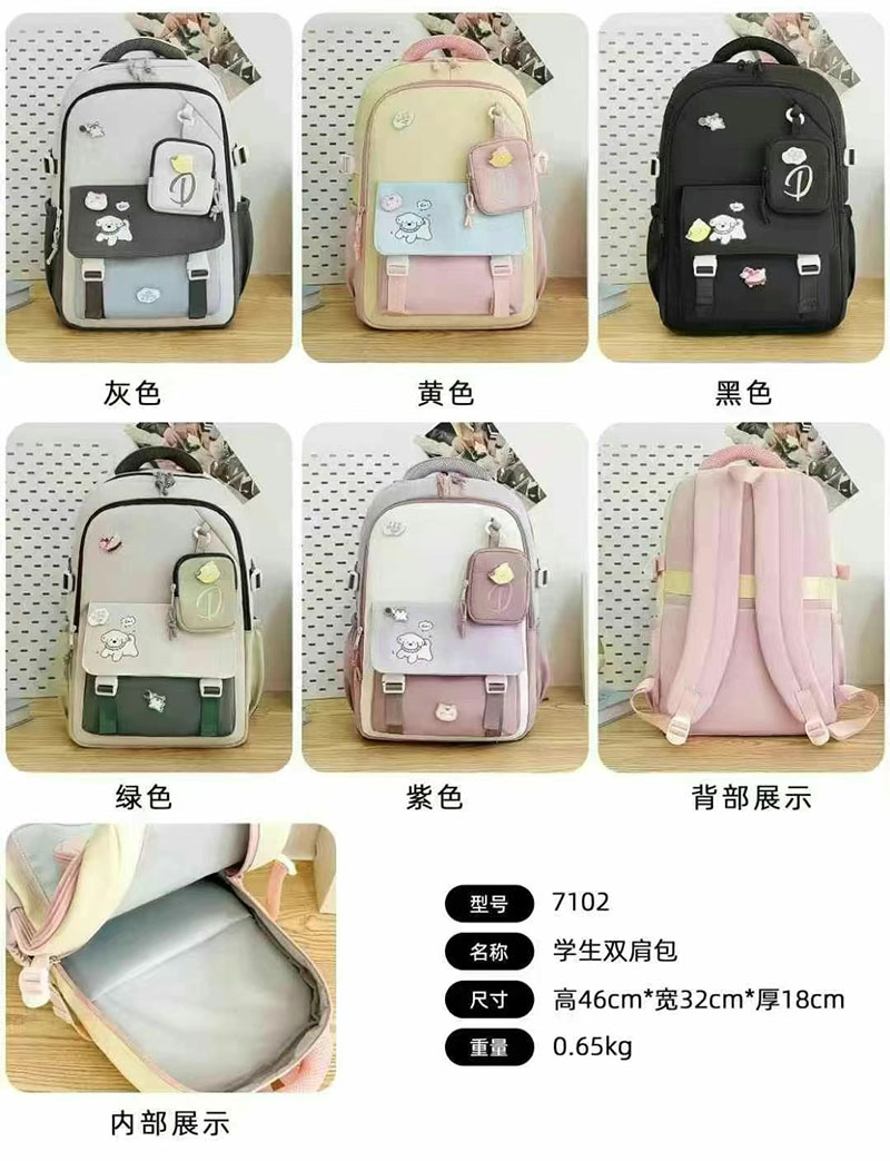 Junior high school and junior high school students' casual backpacks are lightweight. They are also waterproof and suitable for college, senior high school, junior high school and primary school students Specification drawing