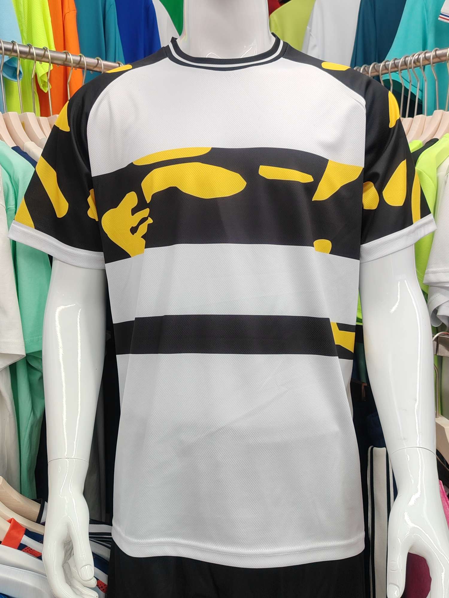 Cross-border sportswear, high-grade mesh breathable fabric, full-body printed sportswear, breathable and sweat-absorbing professional sports outdoor training sportswear, high-elasticity breathable and comfortable sportswear customization FG1612-8 detail image 8