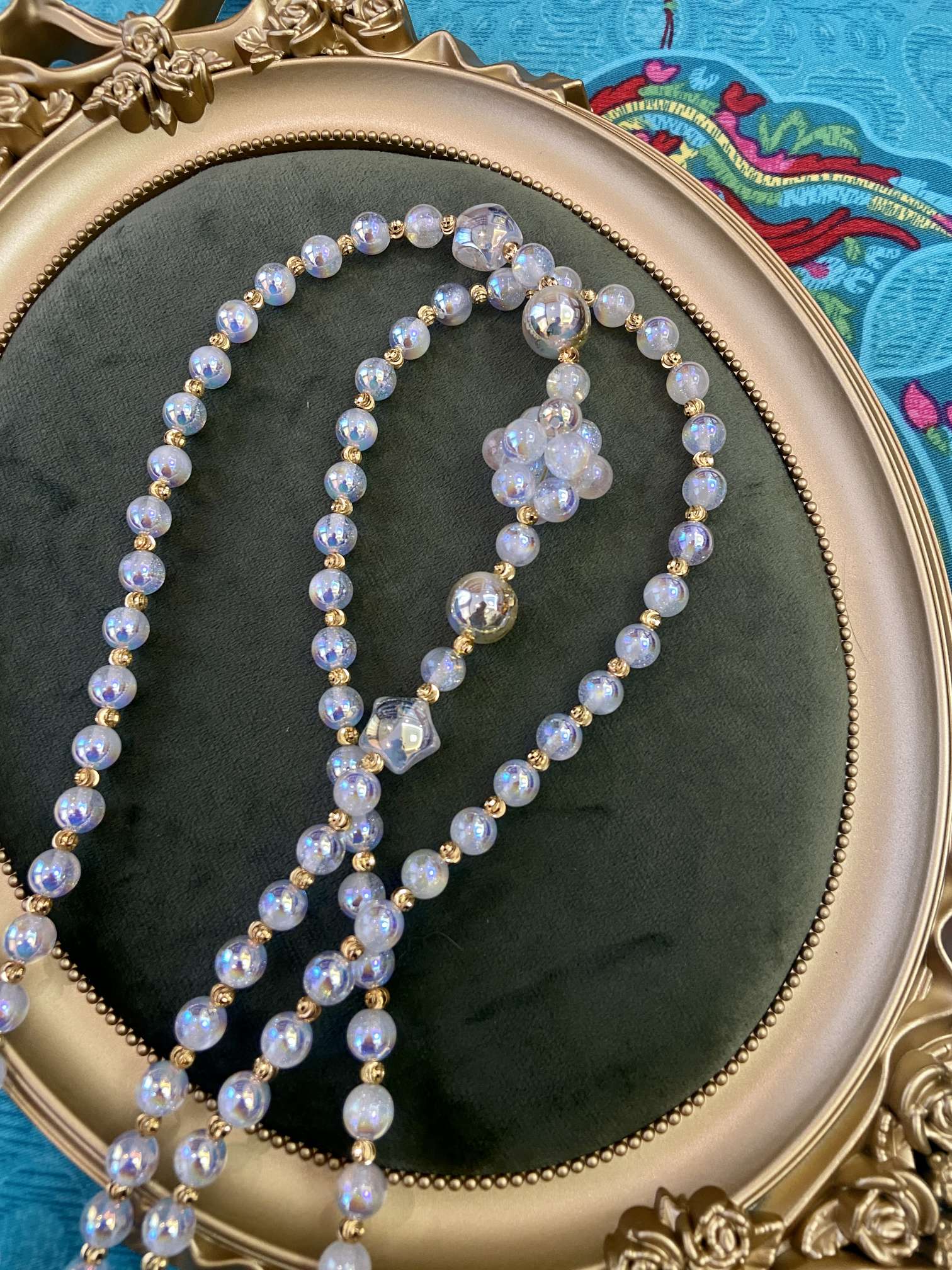 水晶长款手机斜挎链/手机挂绳/手机挂绳串珠详情图2