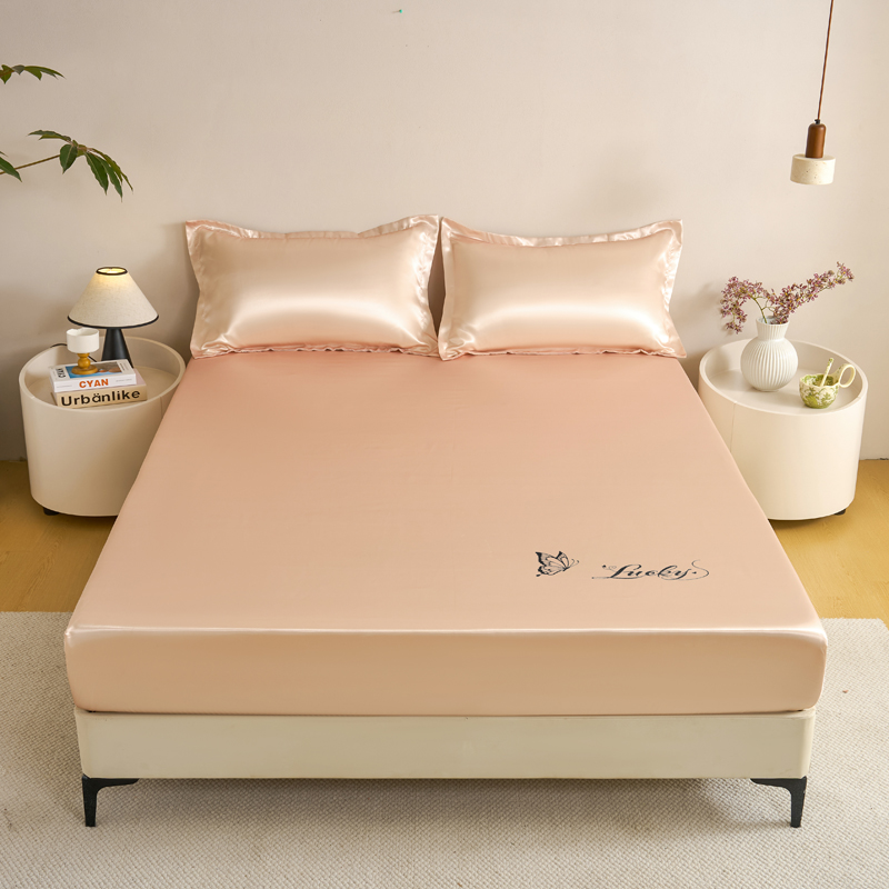 冰丝床笠床垫保护罩床笠罩单件夏季2024年新款床罩套床单夏天全包床罩素色烫画床笠