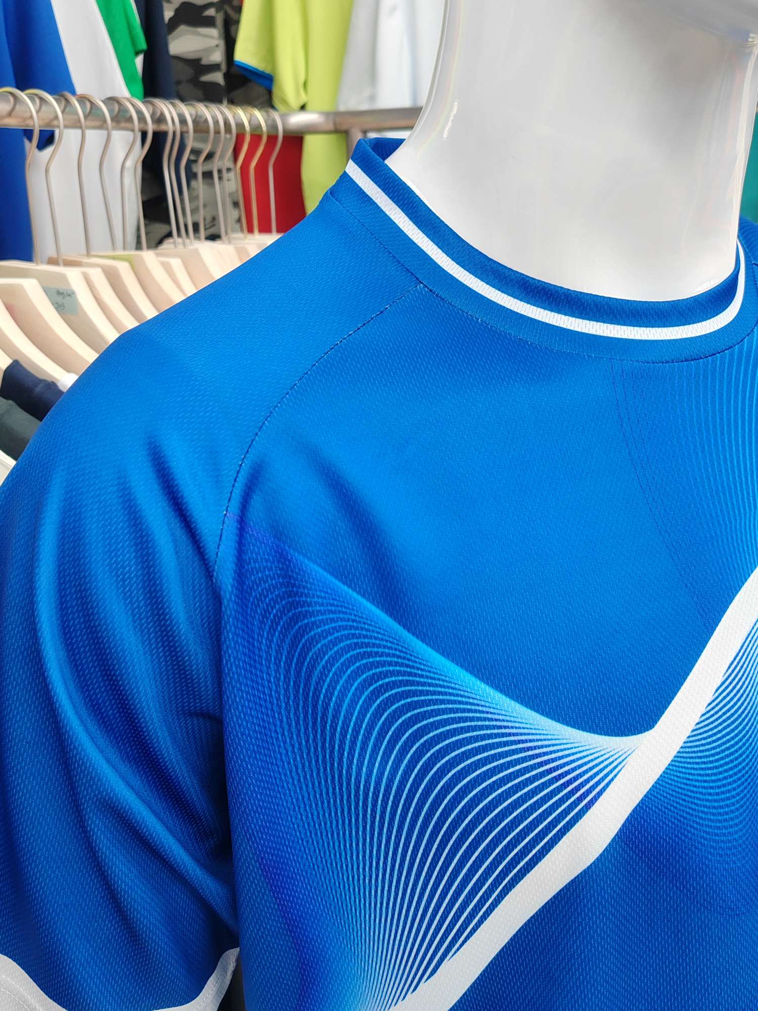 Cross-border sportswear, high-grade mesh breathable fabric, full-body printed sportswear, breathable and sweat-absorbing professional sports outdoor training sportswear, high-elasticity breathable and comfortable sportswear customization FG1612-14 detail image 7