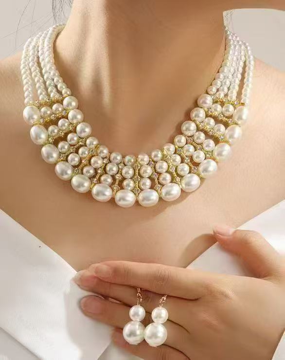 European and American exaggerated pearl necklace Specification image