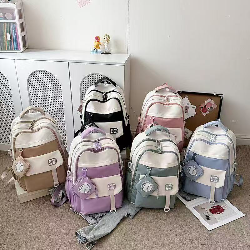 Lightweight casual backpacks for junior high school students, college students, senior high school students, junior high school students and primary school students, waterproof student double-shoulder schoolbags full figure