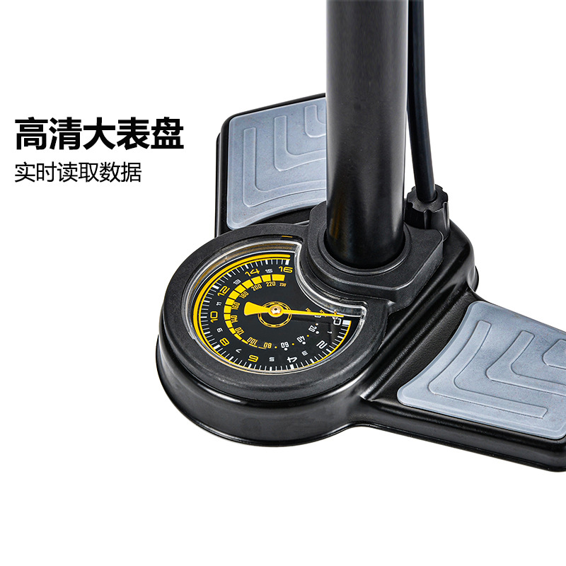 GP6532Q bicycle air pump with watch, floor-standing air pump, basketball toy air pump, car air pump, portable household bicycle air pump Application Scenario