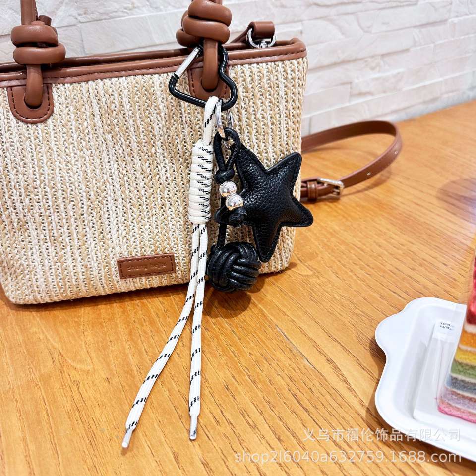 Motorcycle keychain, map jewelry pendant, small bag with pearl chain jewelry pendant, unique design, exquisite and durable keychain Specification image