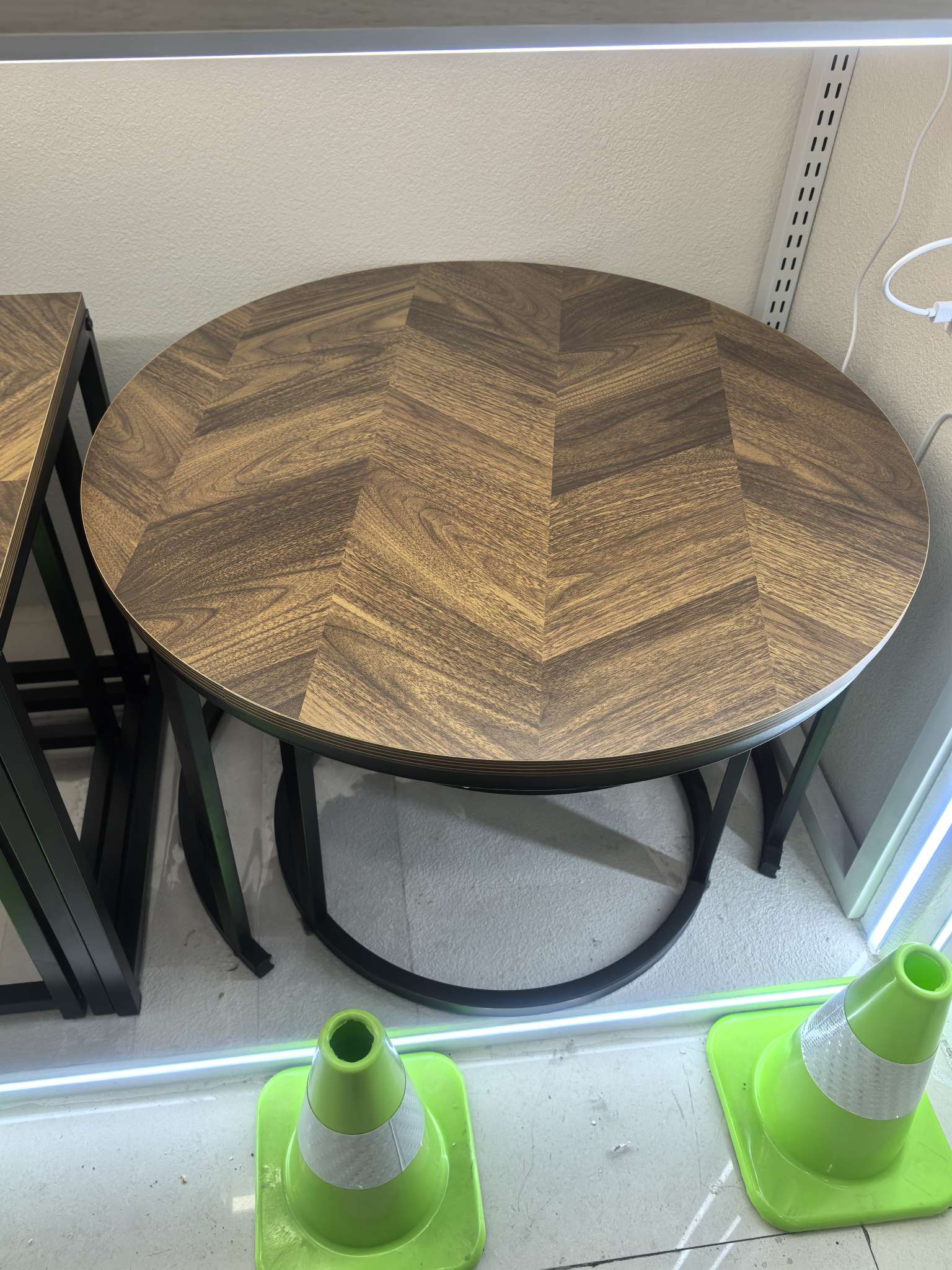 茶几北欧实木铁艺高低组合小户型工业风客厅简约圆形loft圆桌边几