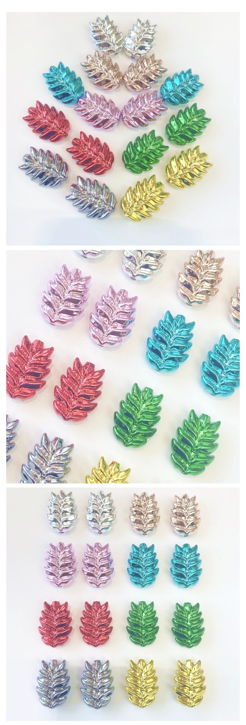 Acrylic uv electroplated metal metal wheat ears diy mobile phone chain/mobile phone pendant accessory material pic 4